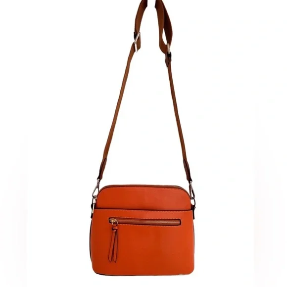 CtopoGo ~ Orange Crossbody Bag with Canvas Strap and Satin Interior - Picture 6 of 9